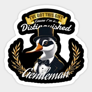 The Distinguished Duck Gentleman Sticker